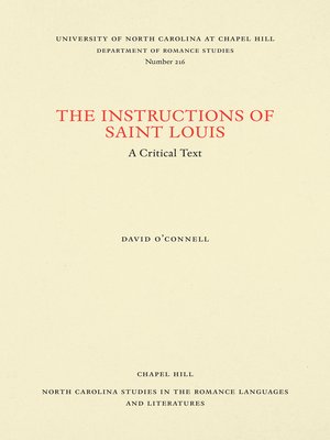 cover image of The Instructions of Saint Louis